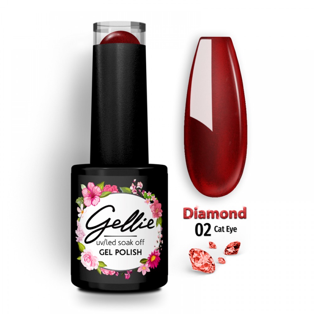 Gellie Ημιμόνιμο Βερνίκι Νυχιών – Diamond Cat Eye 02 ,10ml